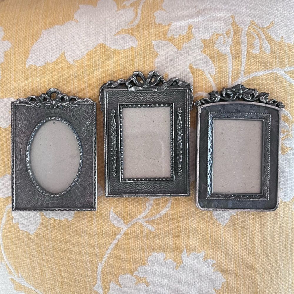 Vintage Ornate Metal Mini Picture Frames